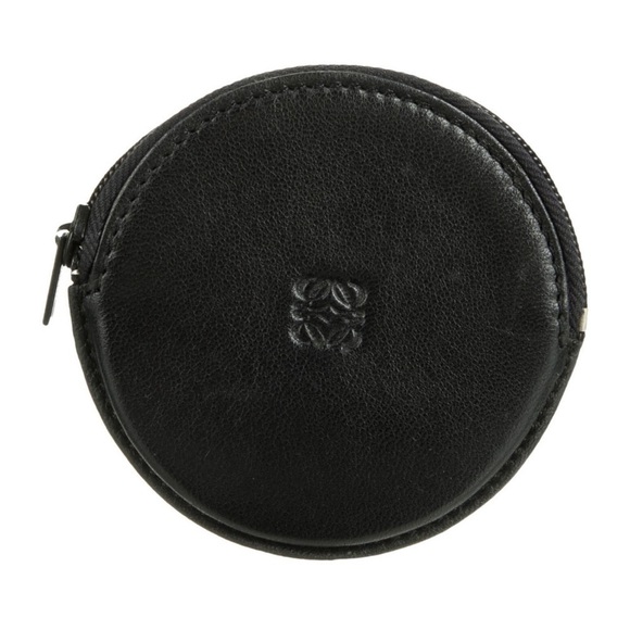 Loewe Anagram Logo Leather Coin Pouch Round Black - Picture 1 of 4